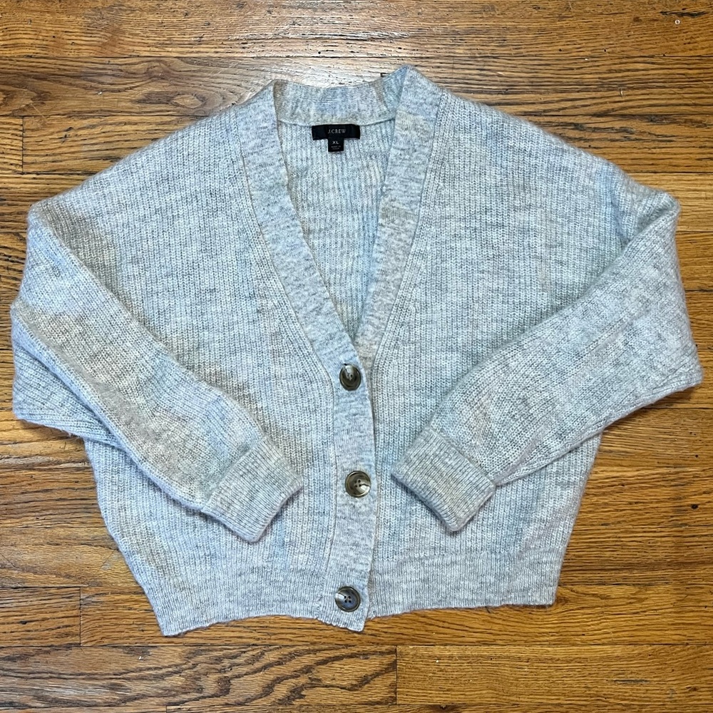 J.Crew Cropped Knit Cardigan Sweater - Alpaca & Wool blend - Size XL